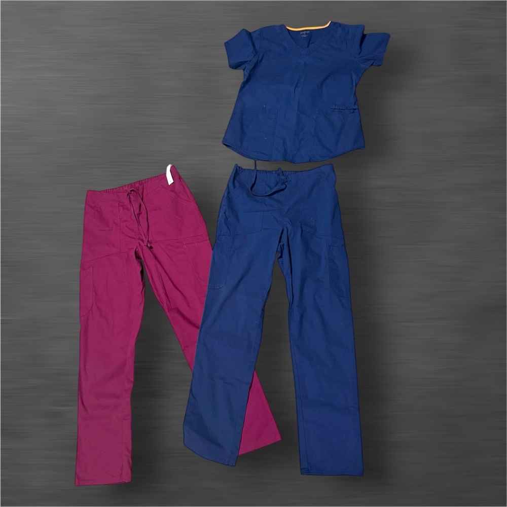 Women's Blue and Purple Scrub Set - Picture 1 of 6